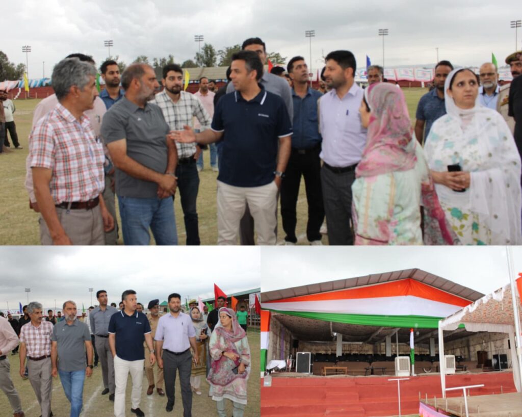 DC Budgam conducts spot assessment of arrangements for I-Day 2025 celebrations at Sports Stadium