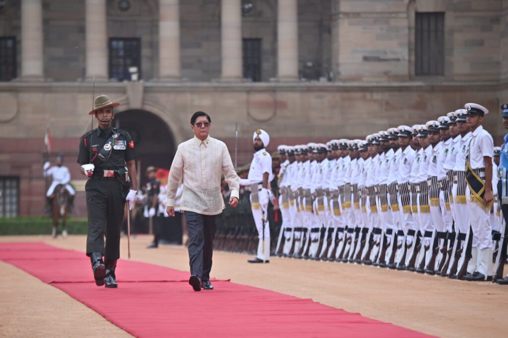 Philippines President Ferdinand Romualdez Marcos recieves ceremonial welcome at Rashtrapati Bhawan