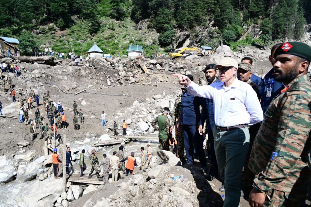 CM Omar Abdullah reaches cloudburst-hit Chasoti village to assess damage