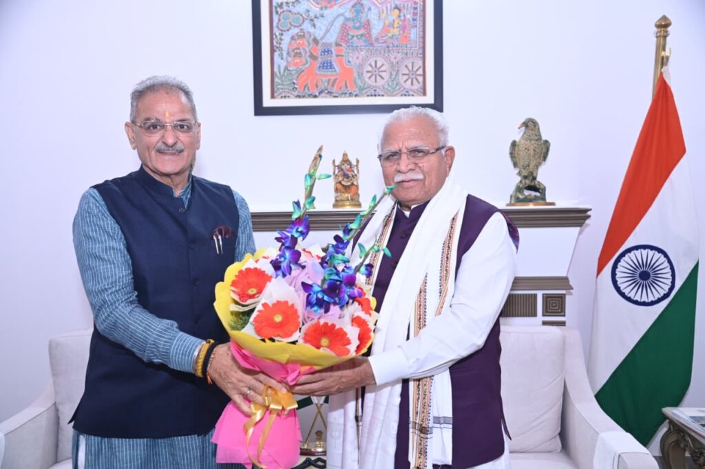 LG Kavinder Gupta meets Union Minister Manohar Lal Khattar in Delhi; discusses key development projects