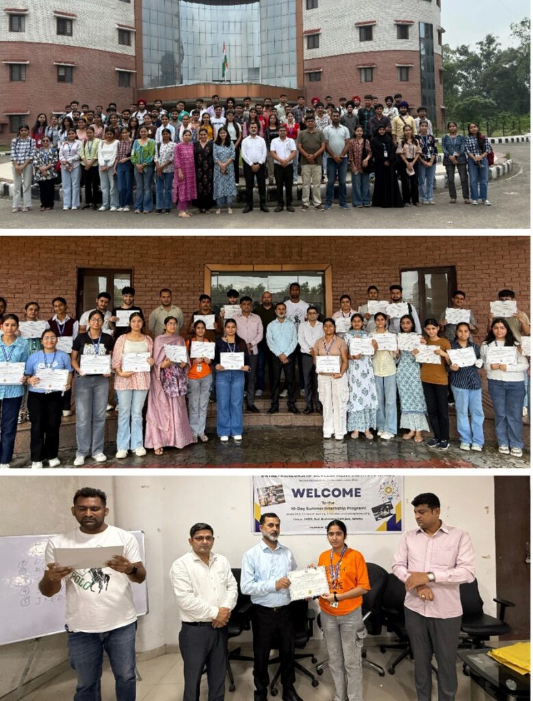 JKEDI felicitates 190 students with Internship Certificates at Jammu