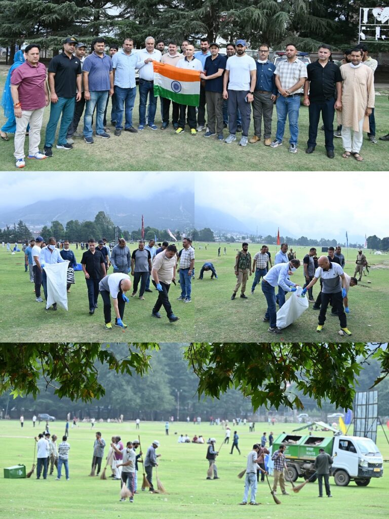 Mega cleanliness drive at historic Chowgan Ground Kishtwar under Har Ghar Tiranga campaign