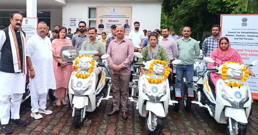 Social Welfare Department distributes Motorized Tricycles to specially abled at Samba