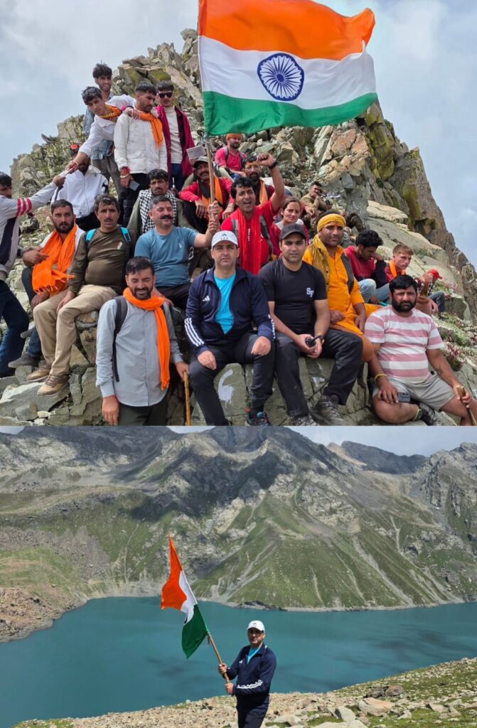 Tricolour hoisted at 11,500 ft during Kounsar Nag yatra