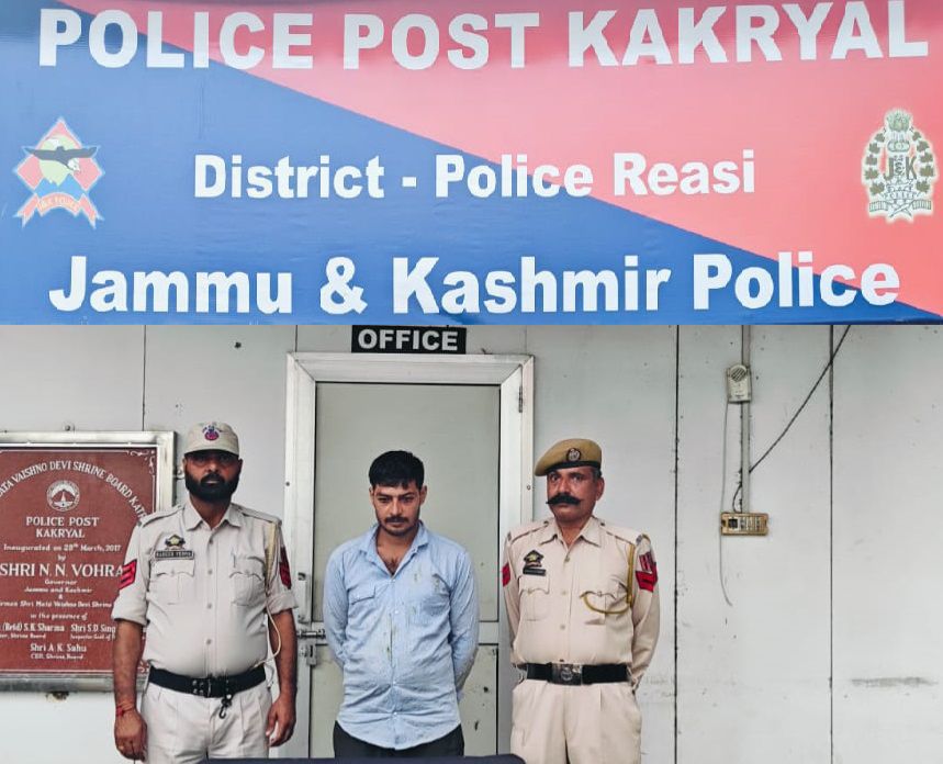 District Police Reasi nabs narcotics peddler with heroin at Panthal check post