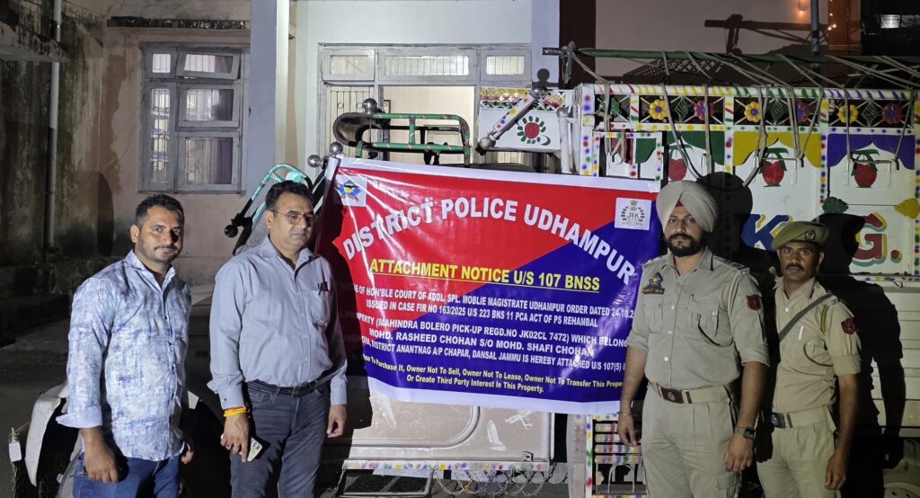 Police Attach Movable Property of Bovine Smuggler in Udhampur