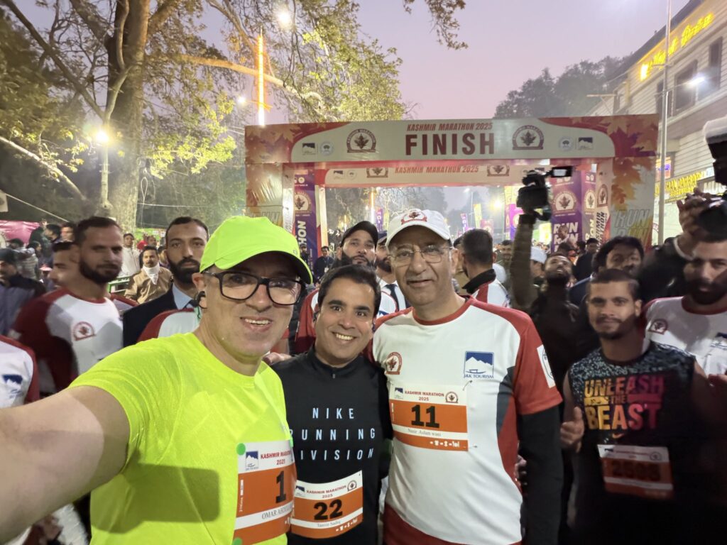 CM Omar Abdullah Cheers Kashmir Marathon Runners