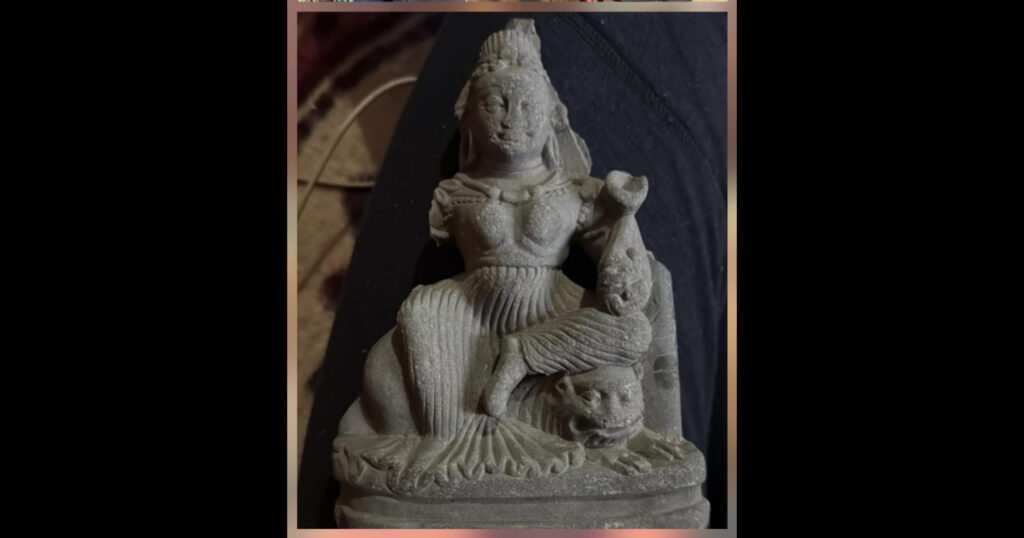Ancient Stone Sculpture of Goddess Durga Recovered from River Jhelum, Handed Over to Archaeology Department