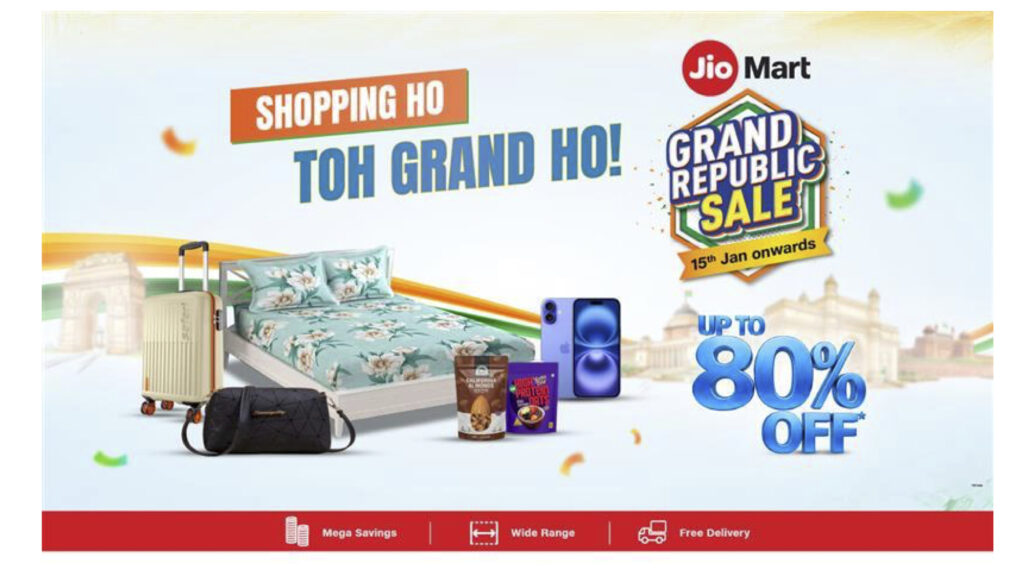 JioMart Launches Grand Republic Sale with Up to 80% Discounts Across Categories