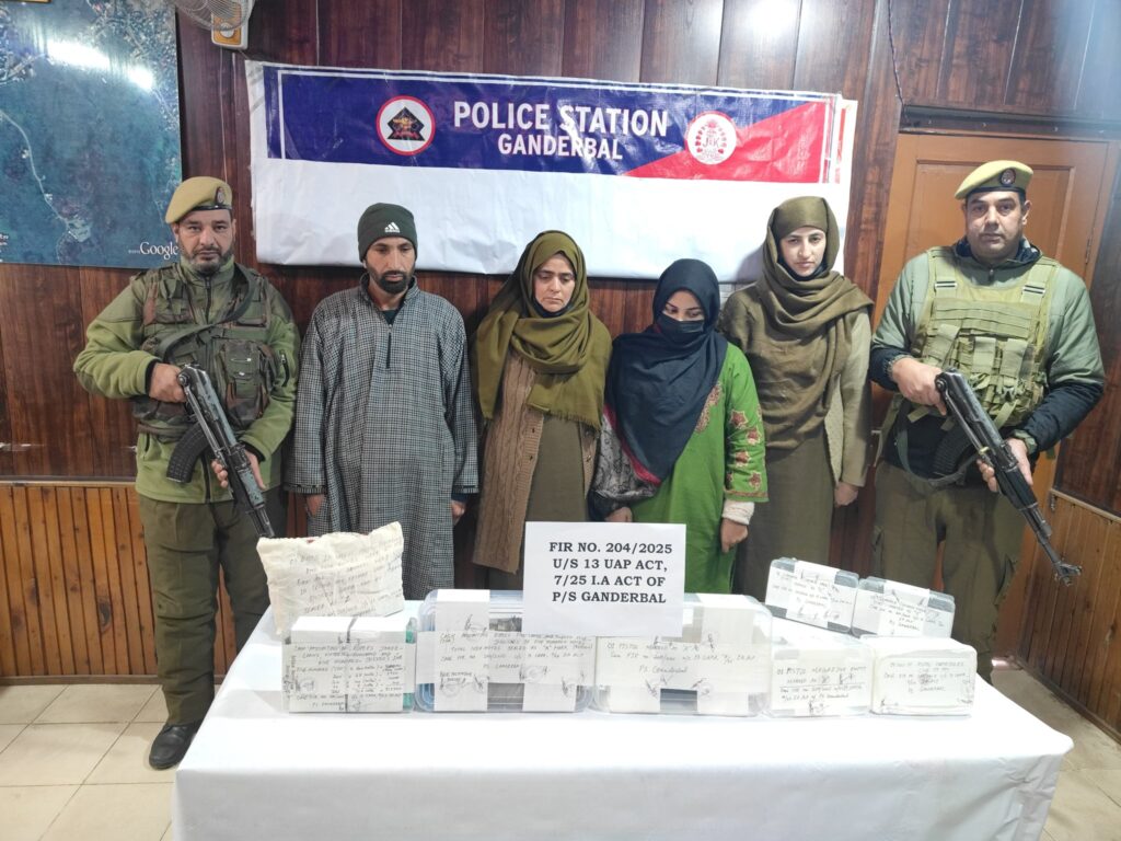 Two Terror Associates Arrested in Ganderbal; Arms, Grenades and ₹8.40 Lakh Cash Recovered