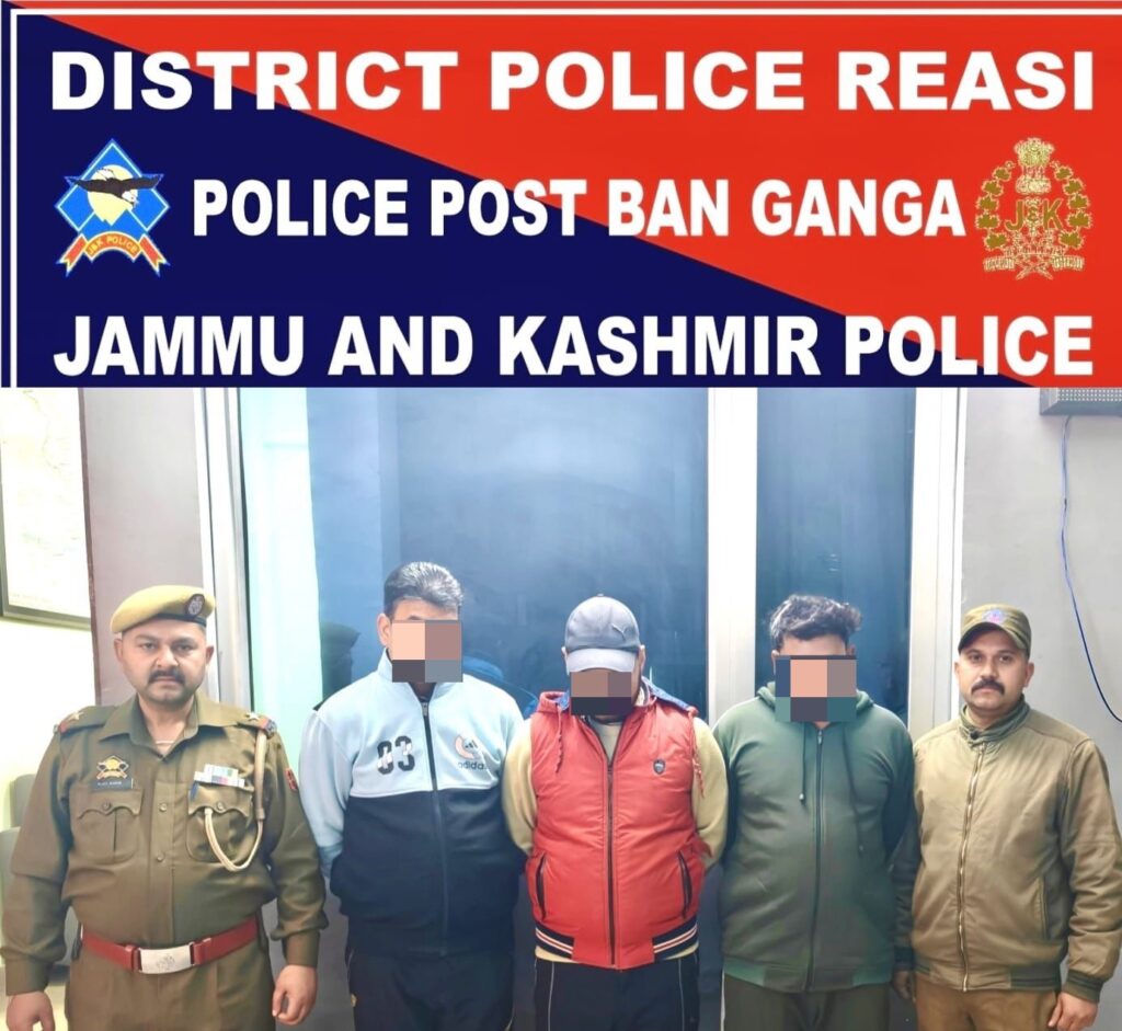 District Police Reasi Bust Extortion Gang on SMVD Ban Ganga Track