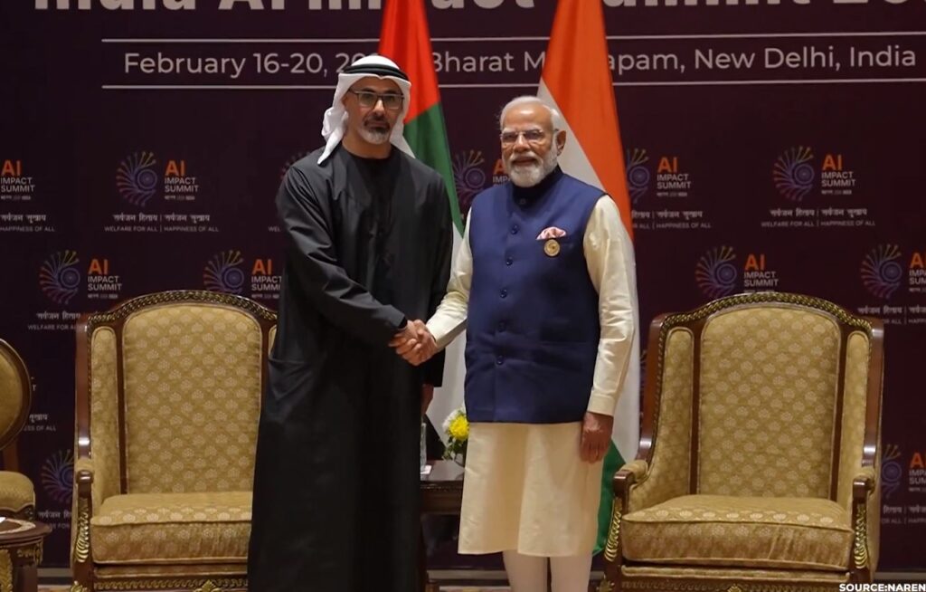 Crown Prince of Abu Dhabi holds bilateral meeting with Prime Minister Narendra Modi in India AI Impact Summit