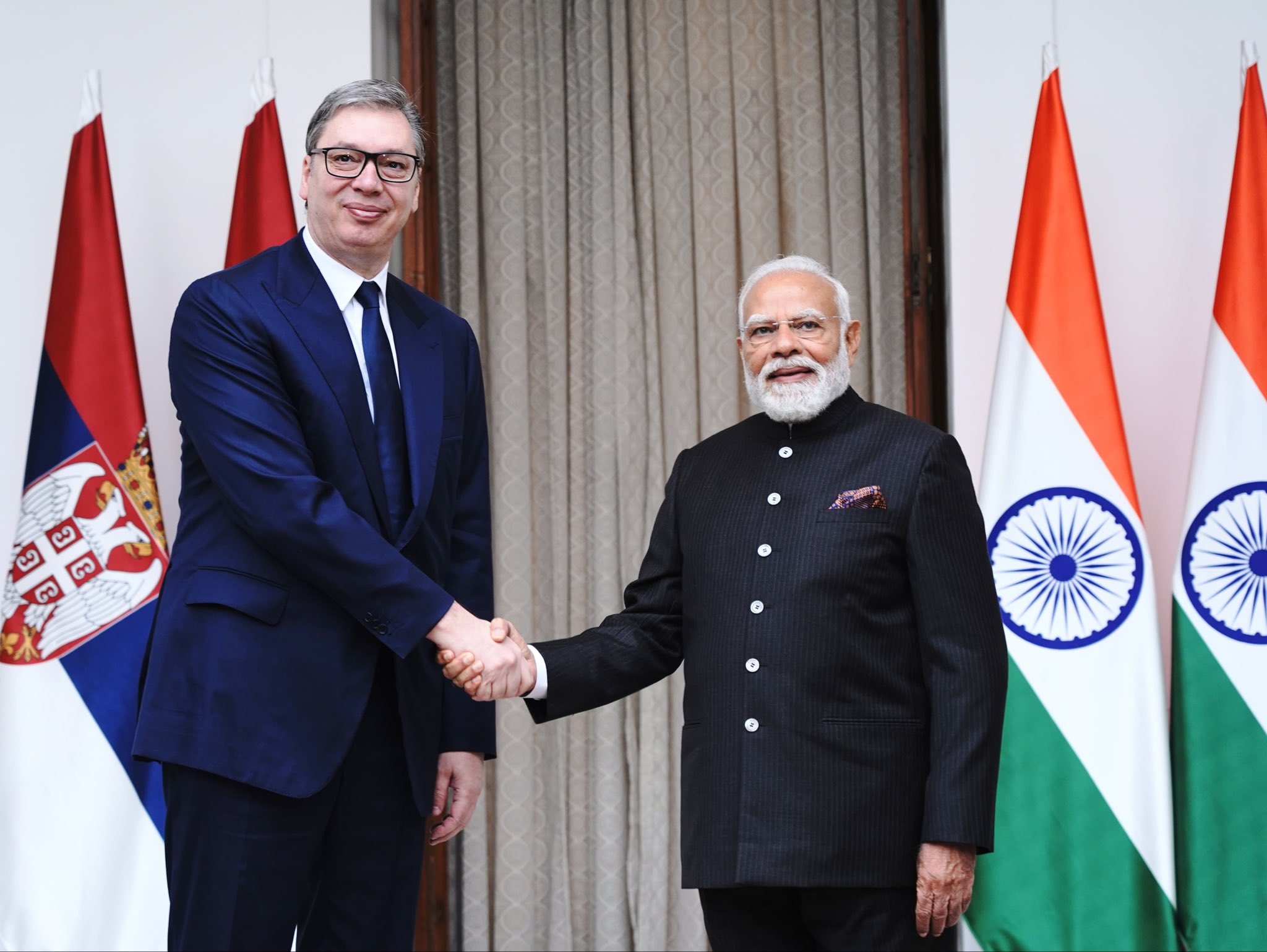 Prime Minister Narendra Modi meets Serbian President Aleksandar Vucic ...