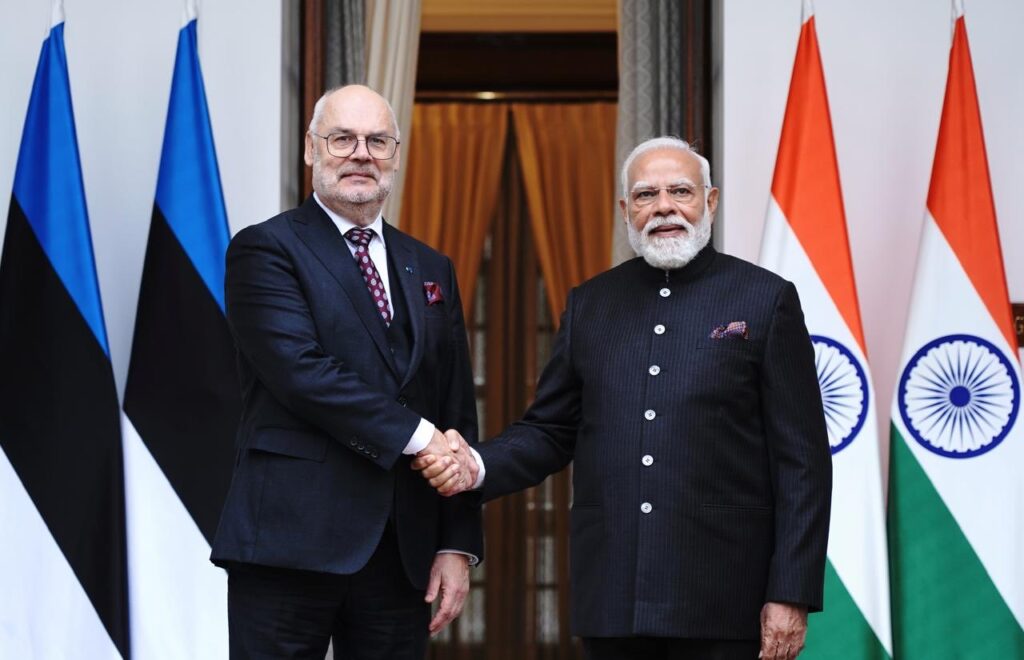 Prime Minister Narendra Modi meets Estonian President Alar Karis on sidelines of India AI Impact Summit at Hyderabad House
