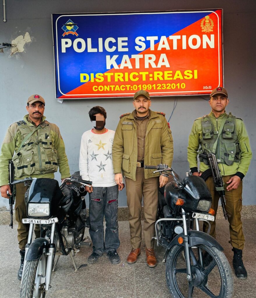 District Police Reasi Solve Motorcycle Theft Case; Two Stolen Bikes Recovered
