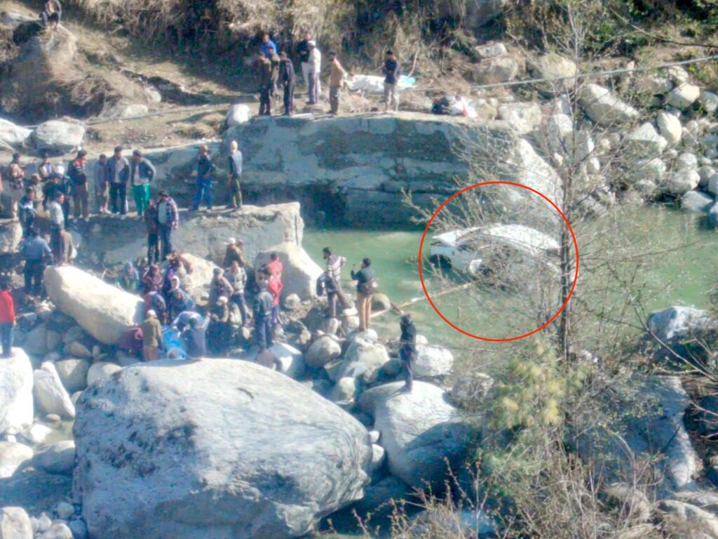 Head Constable, Wife Killed; Two Children Injured After Car Falls Into River in Bhaderwah