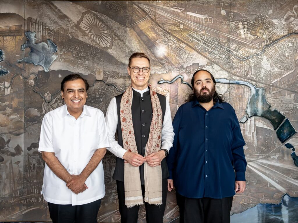 Ambani family hosts Finnish President Alexander Stubb at Mumbai residence