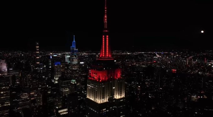 Empire State Building illuminated in host nations’ colours to mark 100 days until FIFA World Cup 2026