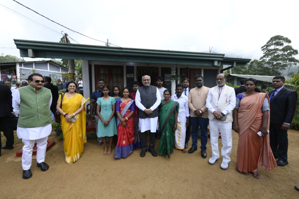 Vice President C P Radhakrishnan meets beneficiaries of Indian Housing Project in Sri Lanka