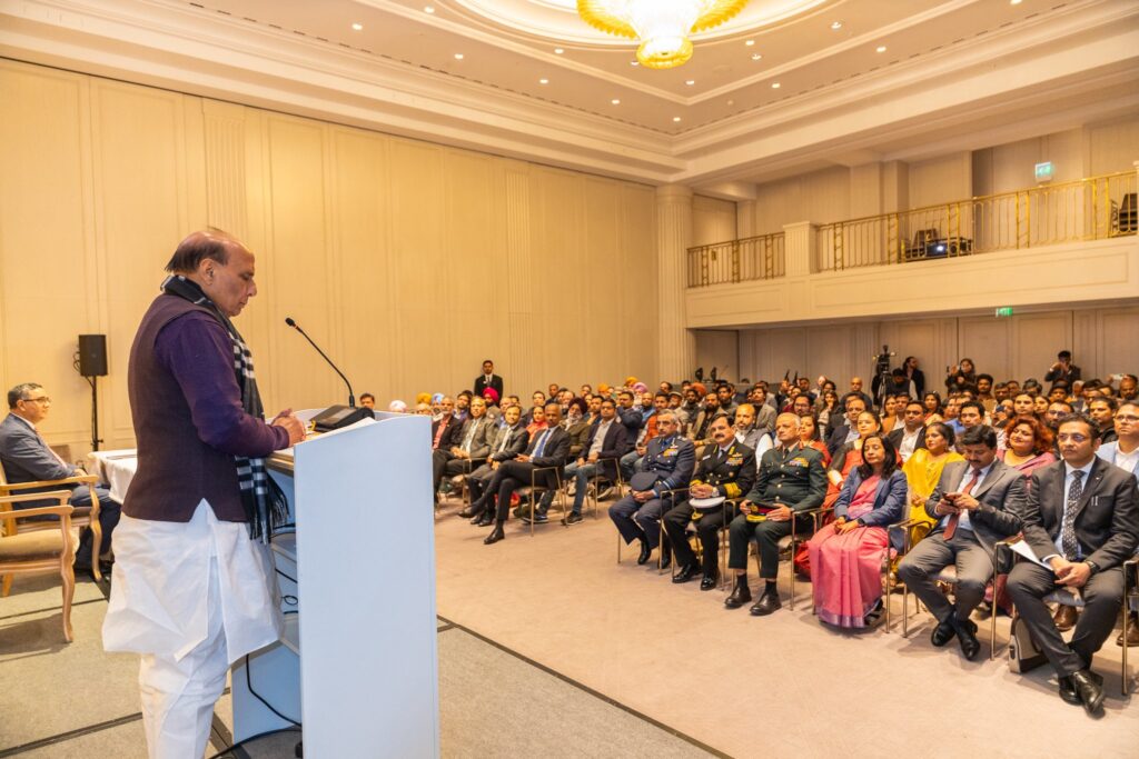 Defence Minister Rajnath Singh attends Indian community event; Interacts with Indian diaspora at Embassy in Berlin