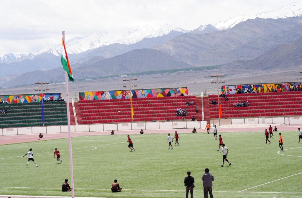 Lieutenant Governor Vinai Kumar Saxena Inaugurates India’s Highest Astroturf Football Stadium in Leh