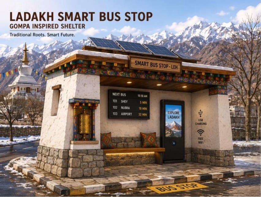 Ladakh to Get 30 Smart Bus Shelters Inspired by Traditional Gonpa Architecture