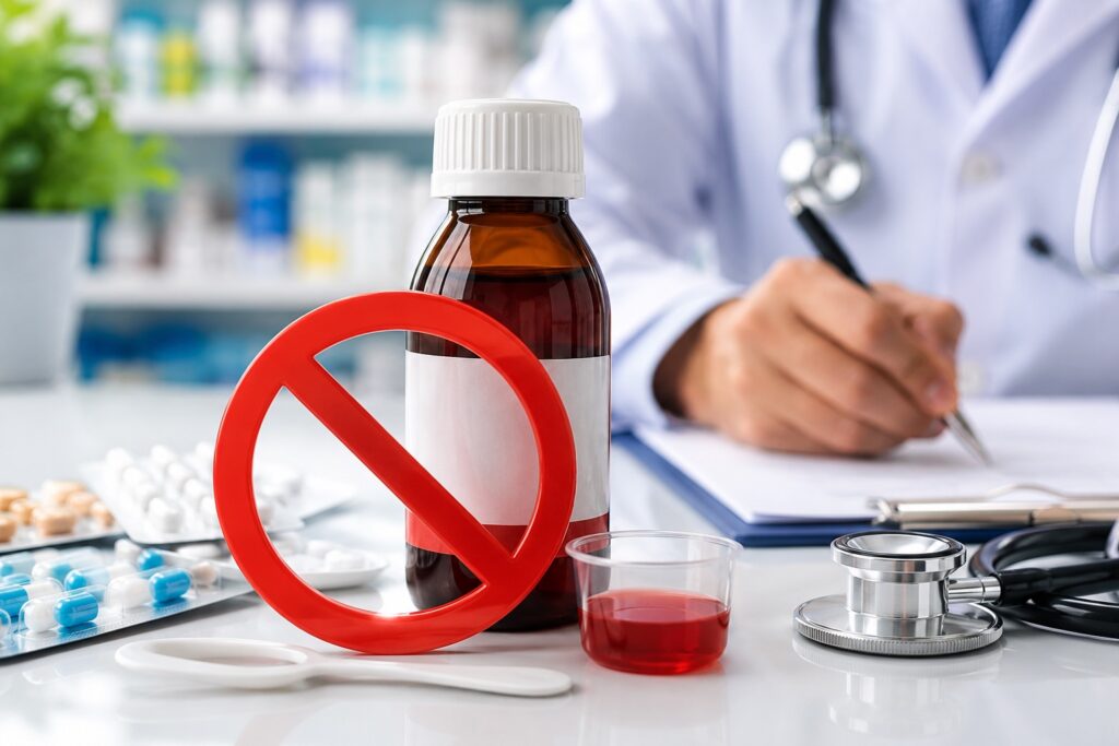 Centre Bans Over-the-Counter Sale of Syrups, Including Cough Syrups, Without Prescription