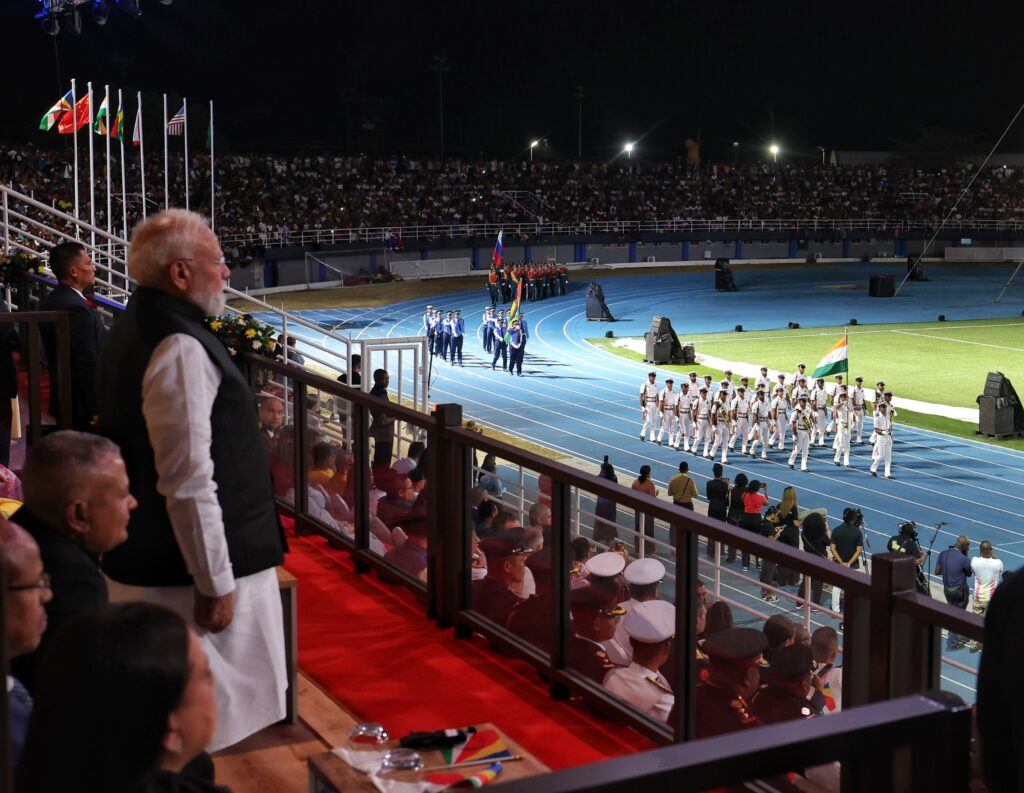 Indian contingent marches on Seychelles National Day, PM Modi stands to honour armed forces