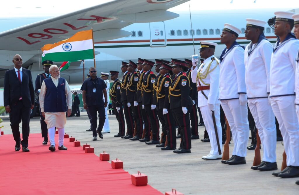 Prime Minister Narendra Modi touches down in Seychelles on three-day official visit