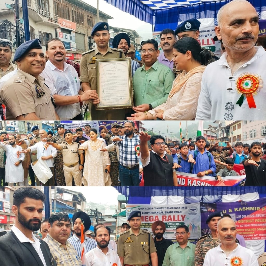 Mega rally under Nasha Mukt Abhiyan and communal harmony held in Bhaderwah
