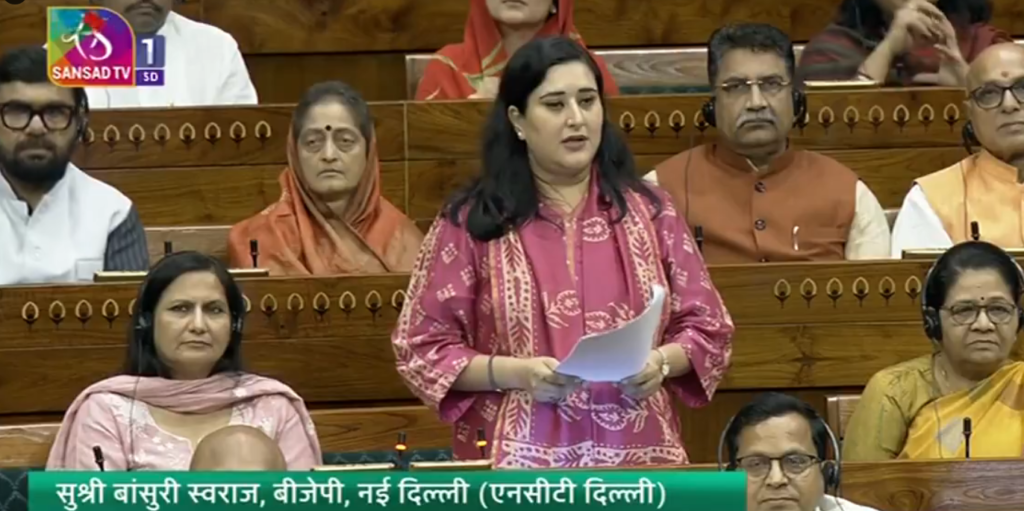 BJP MP Bansuri Swaraj slams opposition over “selective outrage”, cites past “paper leaks” under UPA