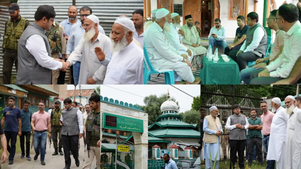 DC Ganderbal visits Shrine of Hazrat Qamar-Ud-Din Bukhari (RA), interacts with devotees and locals