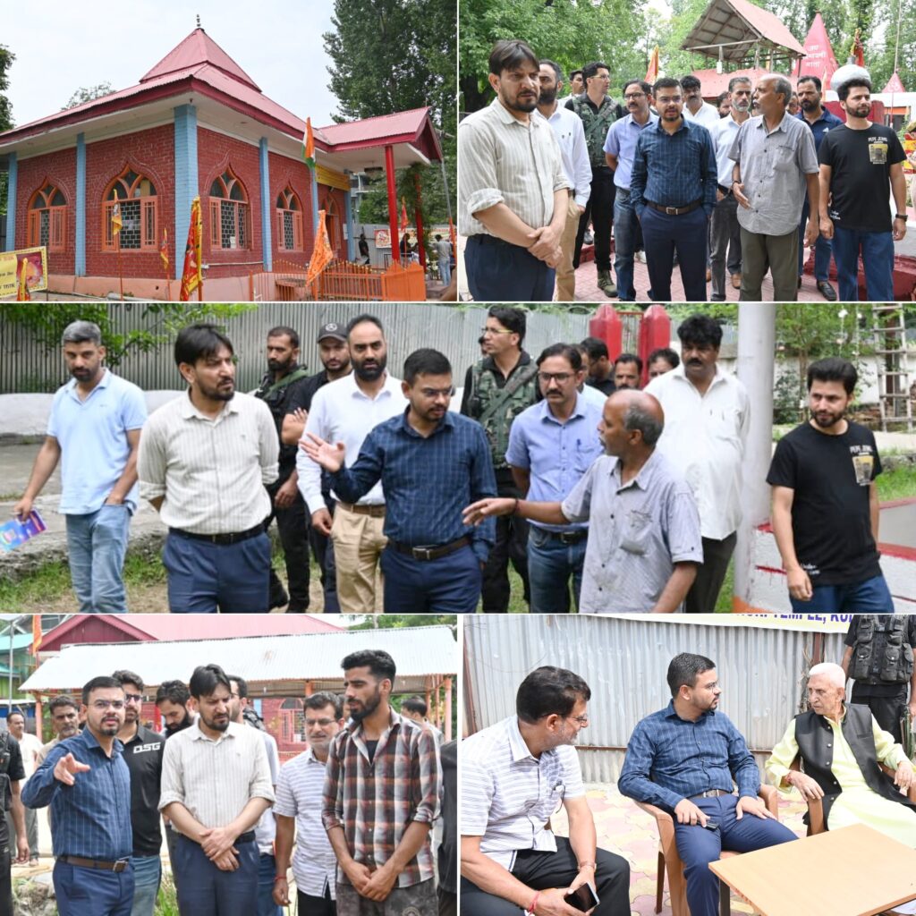 DC Kulgam visits Mata Kulwagishori Temple Bungam and Mata Katyani Temple Kakran