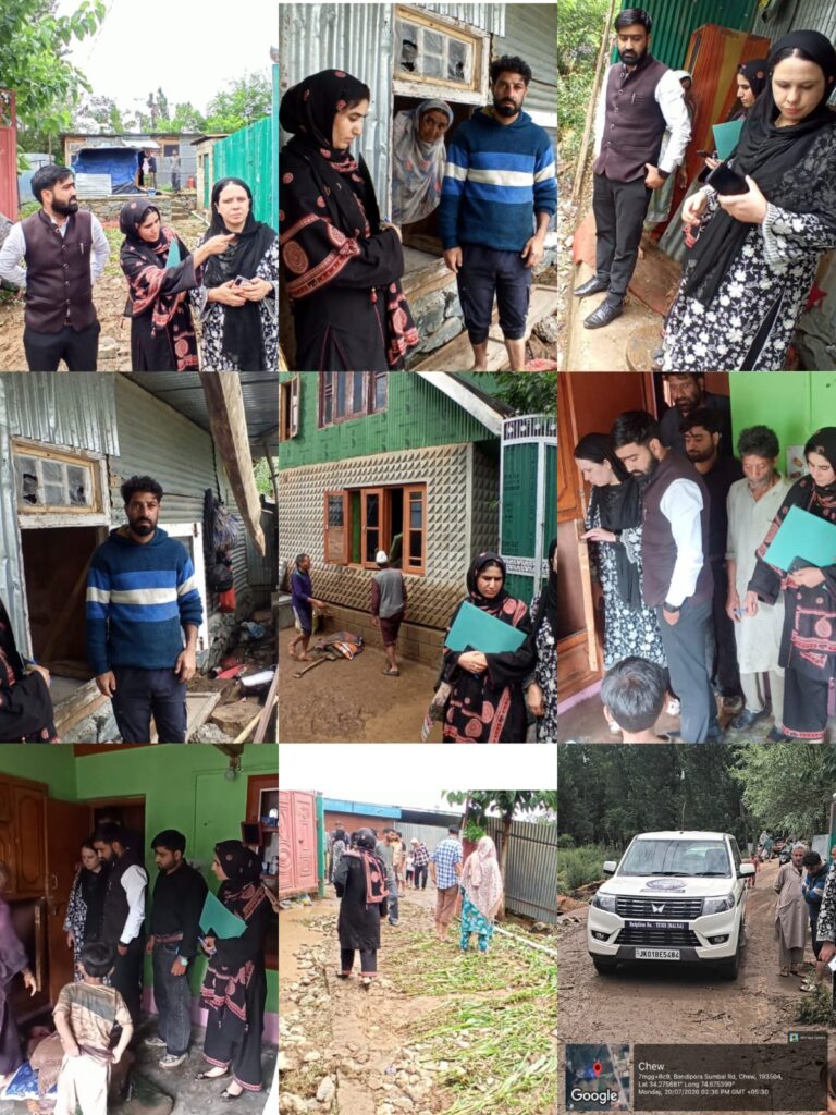 DLSA Ganderbal assesses cloudburst damage at Pehlipora, assures Legal Support to Victims under NALSA