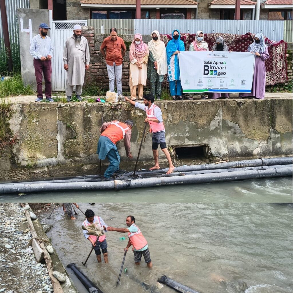 MC Shopian launches major cleanliness drive at Sanglo Nallah under “Safai Apnao, Bimaari Bhagao” Campaign