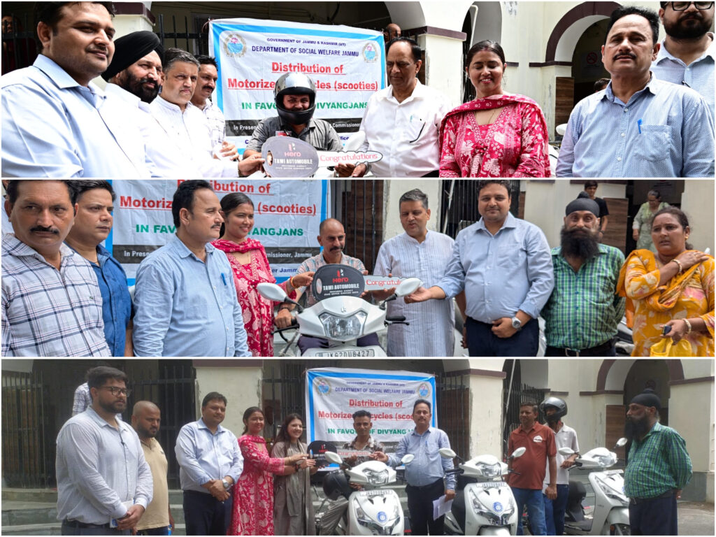 SWD distributes retrofitted scooters to divyangjan in Jammu