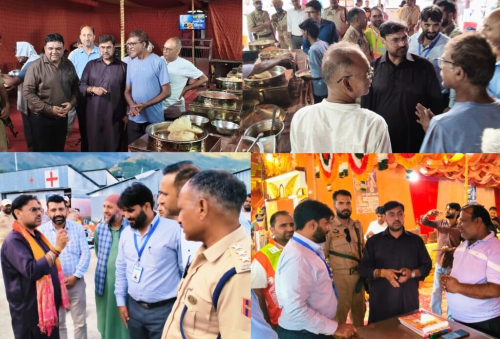 Satish Sharma Inspects Shri Amarnath Ji Yatra Camps at Banihal, Ramban and Chanderkote; Reviews Food Quality and Pilgrim Welfare