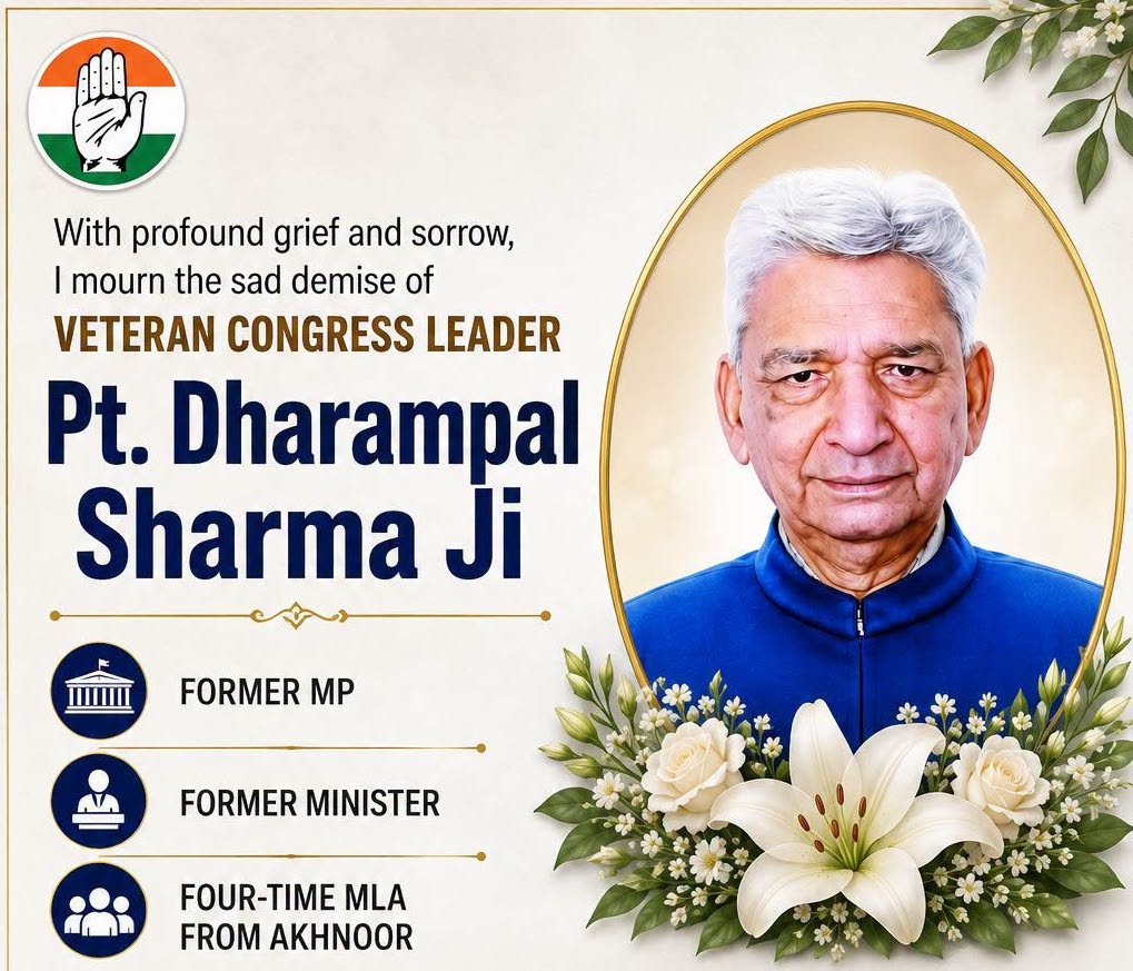 Veteran Congress Leader Dharampal Sharma Passes Away in Jammu