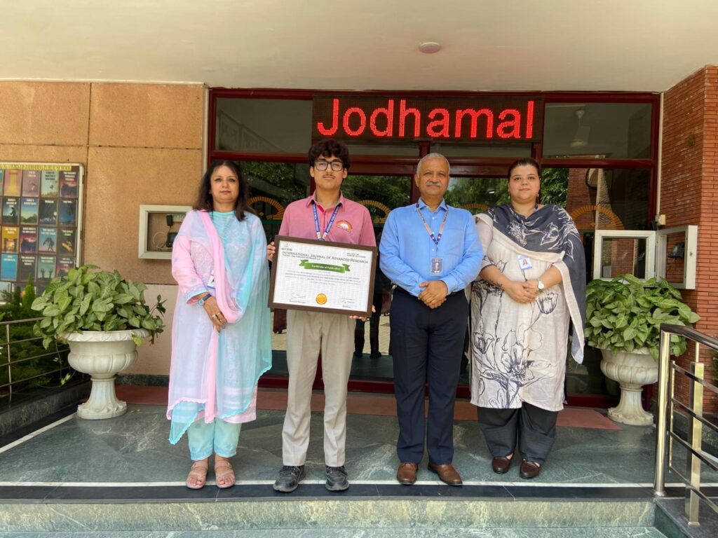 Jodhamal Class XII Student’s Research Published in International Peer-Reviewed Journal