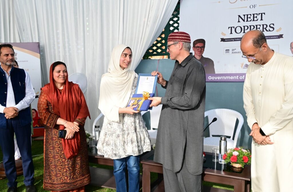 CM Omar Abdullah felicitates J&K’s four NEET toppers
