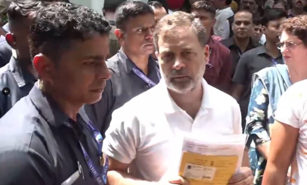 “Won’t budge until FIR registered”: Rahul Gandhi stages sit-in at Police station, shows alleged pellet injuries to protestor