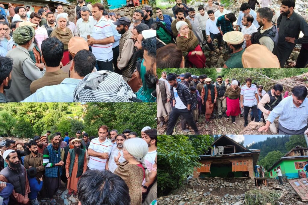 DC Bandipora visits Surrinder to assess rain, flash flood damage; reviews response measures