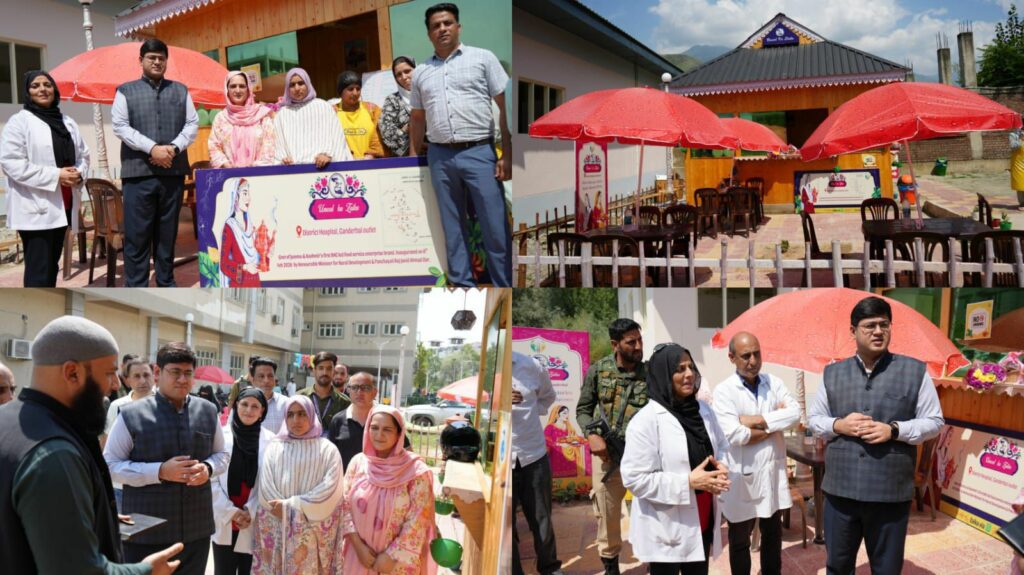 DC Ganderbal visits Food Outlet run by JKRLM Self Help Group at District Hospital