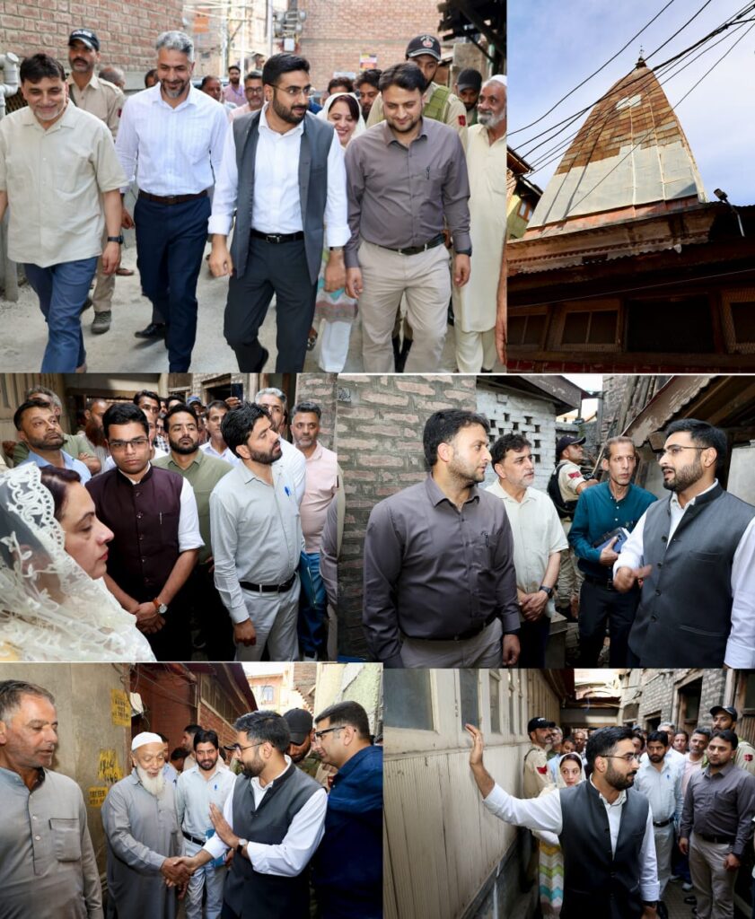DC Srinagar reviews renovation works at Narayan Temple Bulbul Lanker under Heritage Conservation scheme