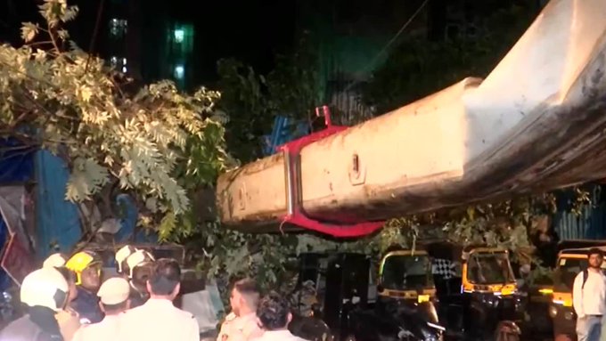 Eight injured as crane topples onto houses in Mumbai’s Kurla