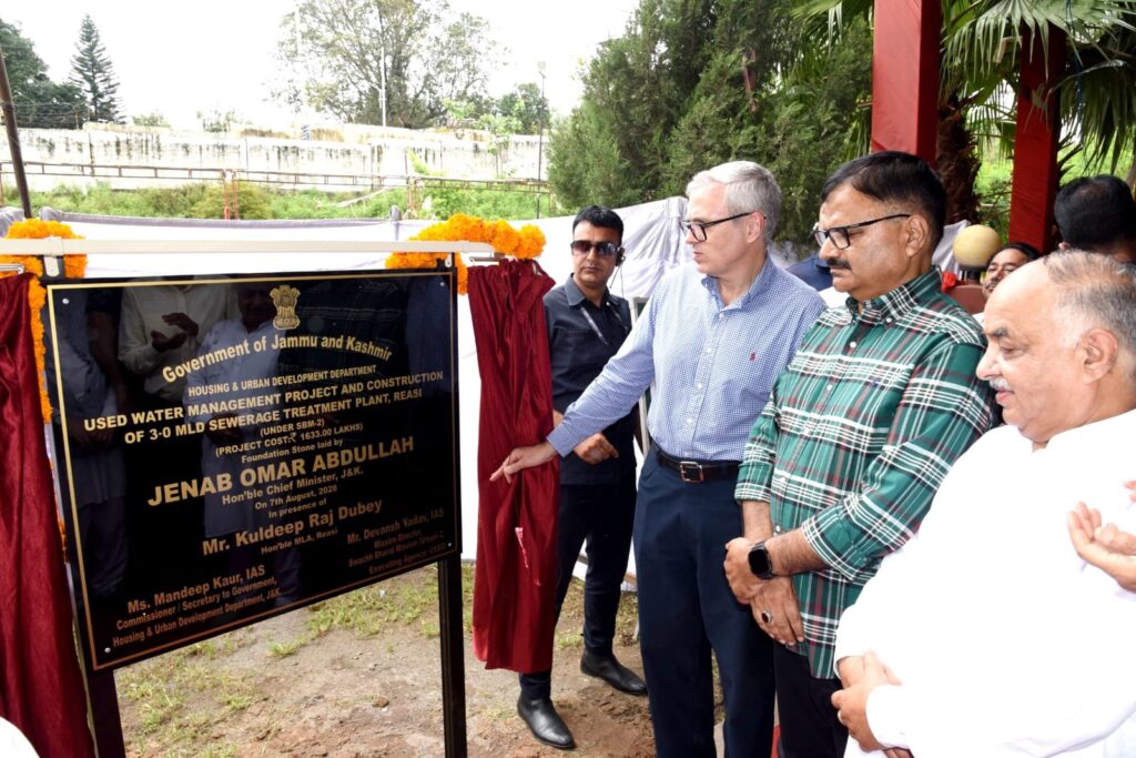 CM Omar Abdullah lays foundation stones of ₹124.19 crore water supply project for Udhampur, ₹16.33 crore sewage treatment project for Reasi