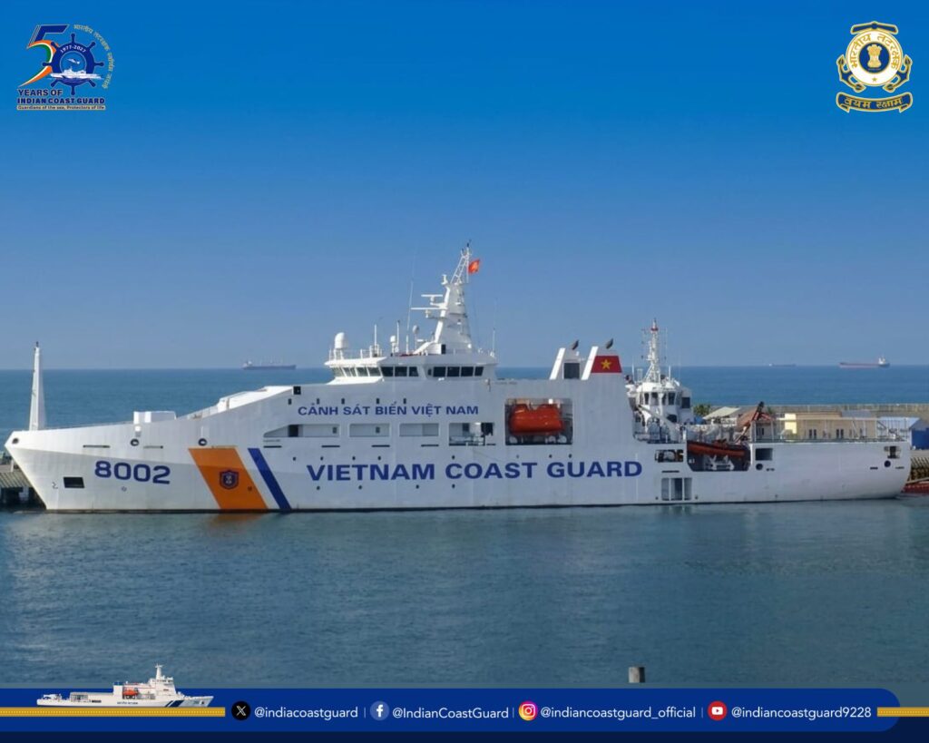 Vietnam Coast Guard Ship arrives in India for 2nd edition of Joint Exercise Sahyog HOP TAC