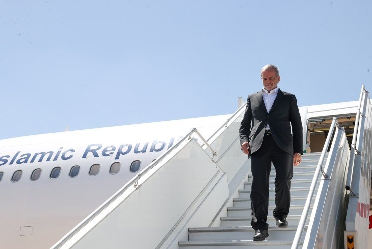 Iran President Masoud Pezeshkian arrives in Bishkek to attend SCO summit, Shanghai Plus gathering