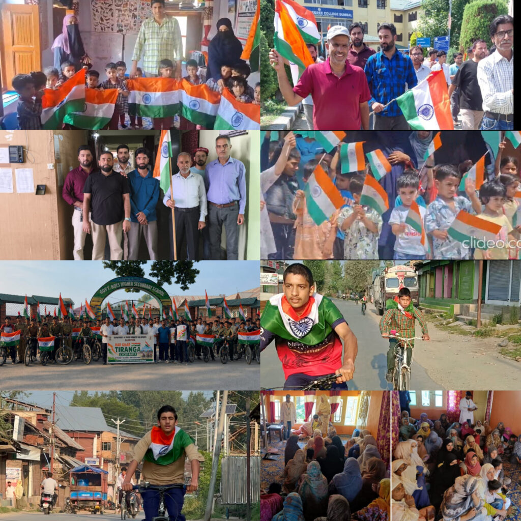 Har Ghar Tiranga Campaign gains momentum across Bandipora with Cycle Rally, Tiranga Yatra and Patriotic Activities