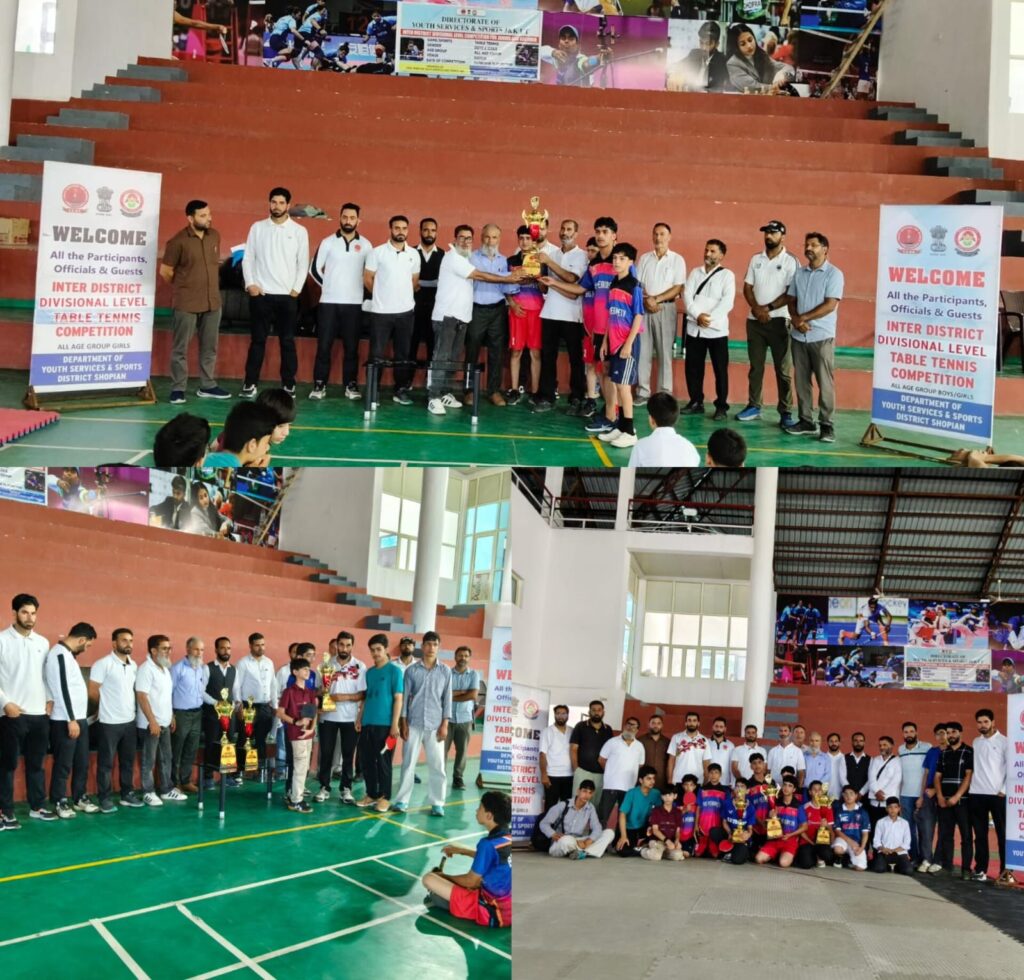 Inter-District Table Tennis Tournament concludes in Shopian